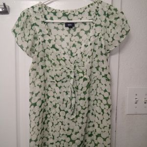 Sheer green & white top